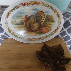 Thanksgiving Platter and Leaf Dish bundle